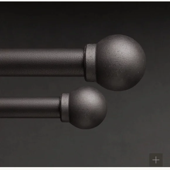 Restoration hardwares INDUSTRIAL HAND-FORGED BALL FINIALS SET 2 BLACKENED IRON