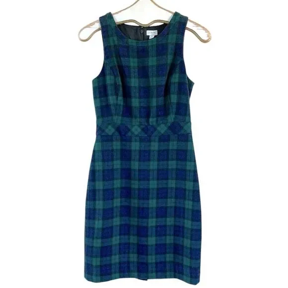 J. Crew Wool Plaid Sleeveless Dress
