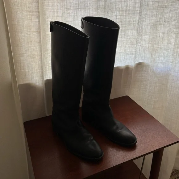 J. Crew Tall Black Leather Riding Boots