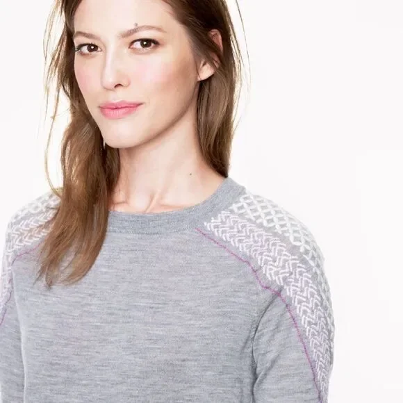 J.Crew Merino Sweater XS Shoulder Embroidery