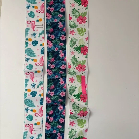 Tropical Print Fold Over Ribbons