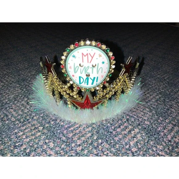 Kids Birthday Tiara Crown Headband Light‎ Up Rhinestones Star Party Accessory
