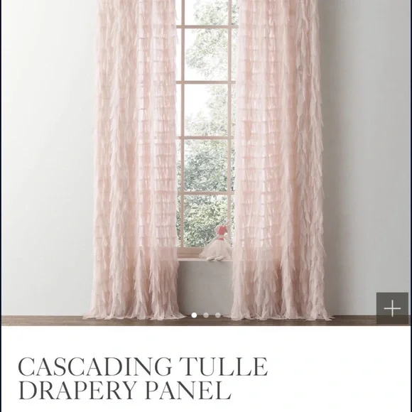 RH Baby & Child, Cascading Tulle Drapery Panel, Petal (Set Of 2)