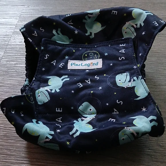 Paw Legend blue dinosaur male reusable diaper bellyband NWOT Sz M Waist 15