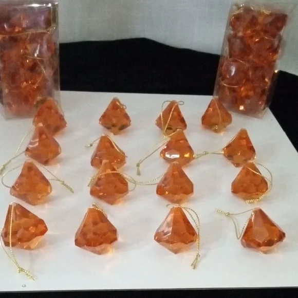 3 Packs of 16 Copper W/Gold String Acrylic Diamond Hanging Decorative Accent