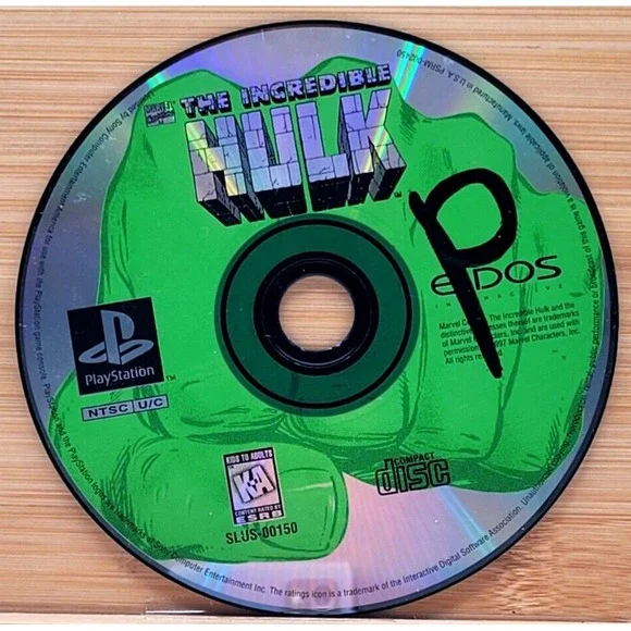 THE INCREDIBLE HULK PS1 PLAYSTATION 1 GAME‎ DISC ONLY