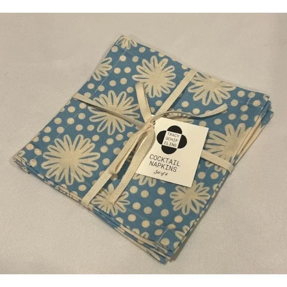 tracy schifeling snow‎ cap daisy cocktail napkins set of 4