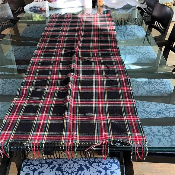 Plaid Shawl Wrap - Black and Red