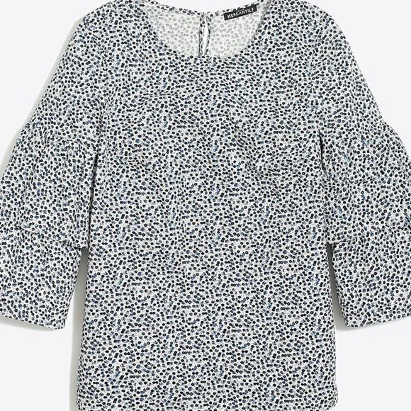 J. Crew Black and White Bell Sleeve Blouse