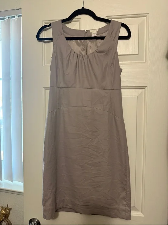J. Crew Sleeveless Light Gray Sheath Dress