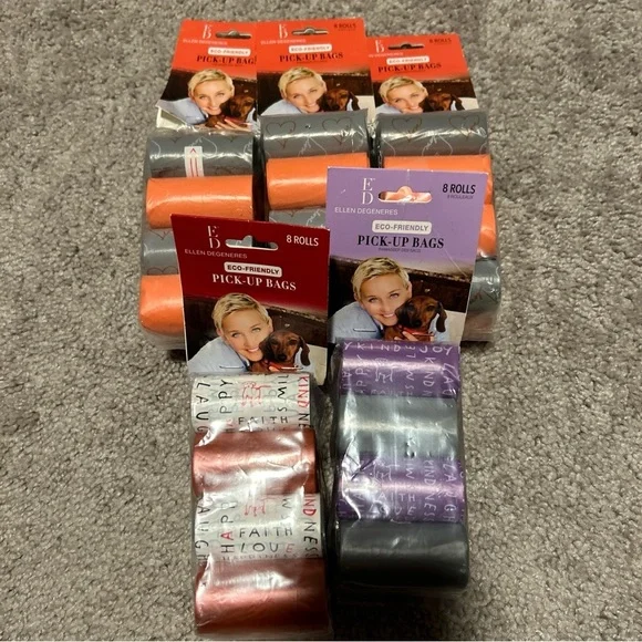 Ellen Degeneres Lot Of 5, 8 Rolls Eco Friendly Dog Pickup Bags