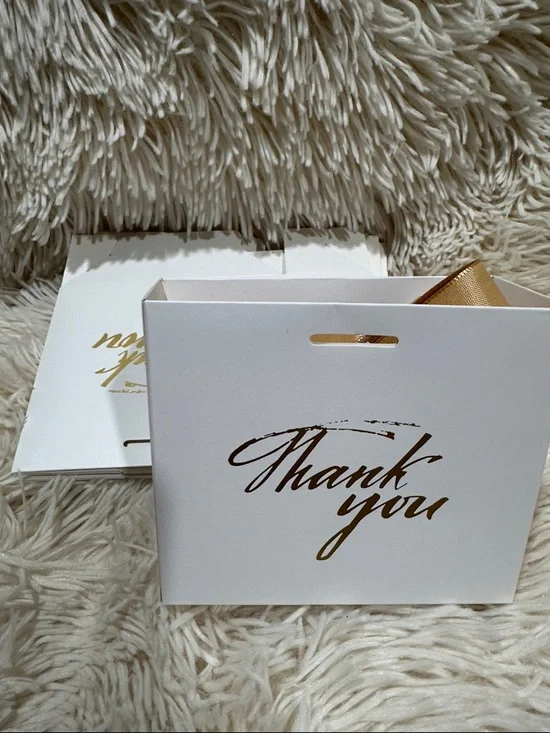 White Gift Bag with Gold 