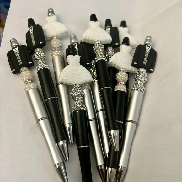 HANDMADE Beaded Pen Bride Groom Wedding Shower! 3 for $10
