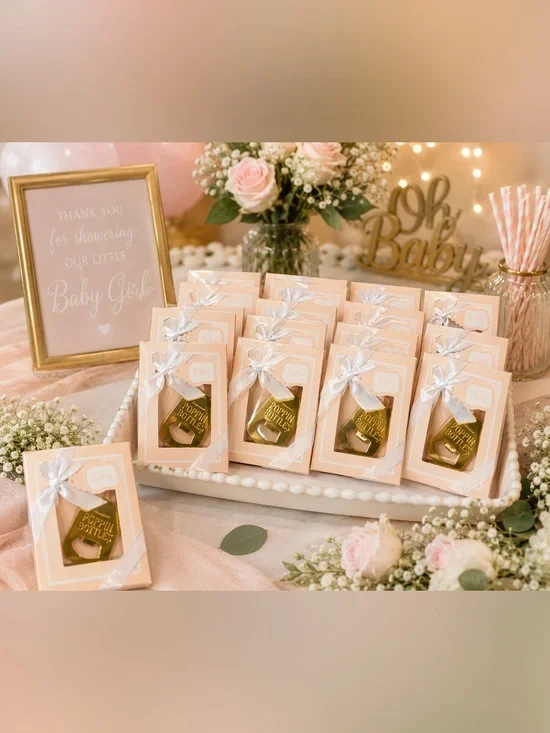 Baby Shower Favors Set of 15 Gold Bottle Opener Party Favors Shower Gifts Set