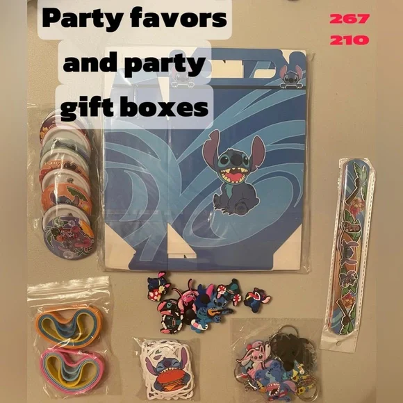 LILO AND STITCH 110 pcs. party favors And Gift boxes . Bracelets, Croc Charms
