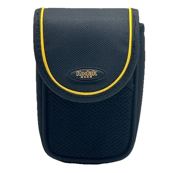 Kodak Gear Black Yellow Padded Compact Camera Case Belt Loop Small Pouch