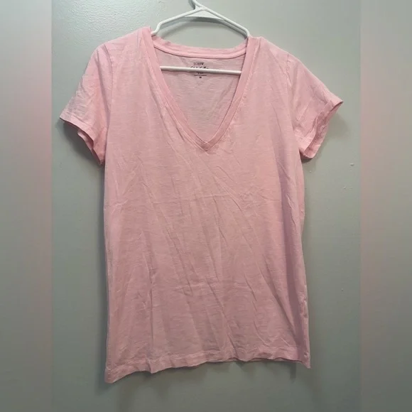 J. Crew Light Pink V-Neck Short Sleeve Tee
