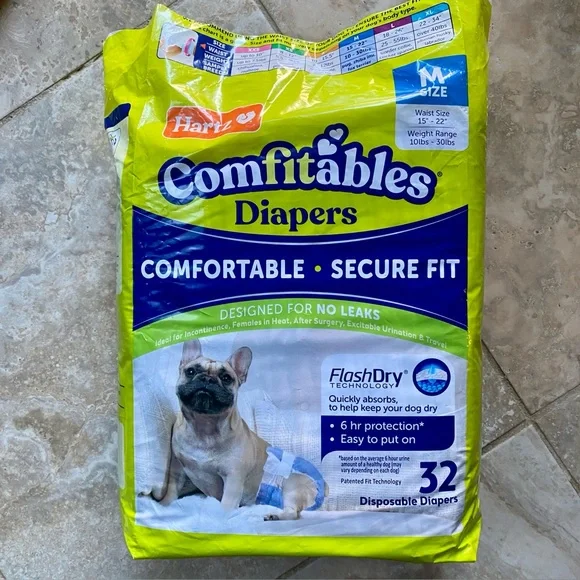 New HARTZ Comfitables Dog Diapers - MEDIUM