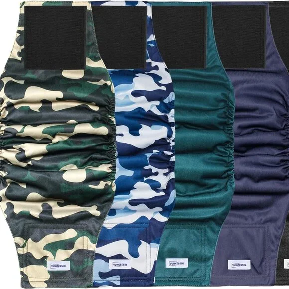 Reusable Dog Diapers Male, Washable Belly Bands Male Dogs, Pack of 5 NEW Sz. XL