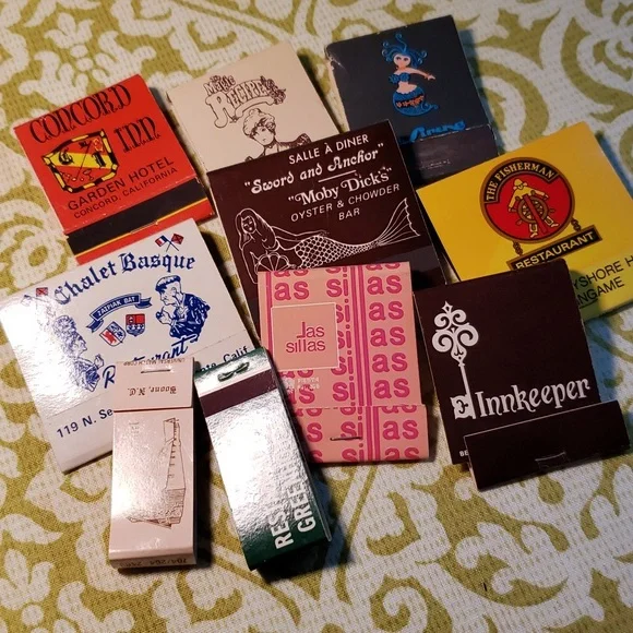Restaurant advertising matchbooks 10 vtg