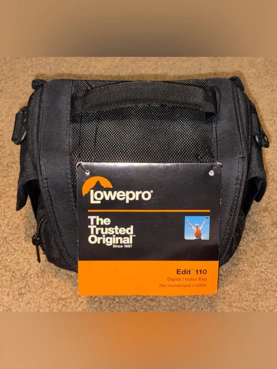 Lowepro Edit 110 Black Camera Bag with shoulder strap 6.25W x 3.5 x 4.5H inches