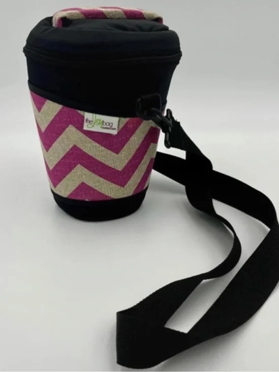 The Joy Bag Camera Bag Chevron Camera Lens/Accessory Case - Pink & Cream