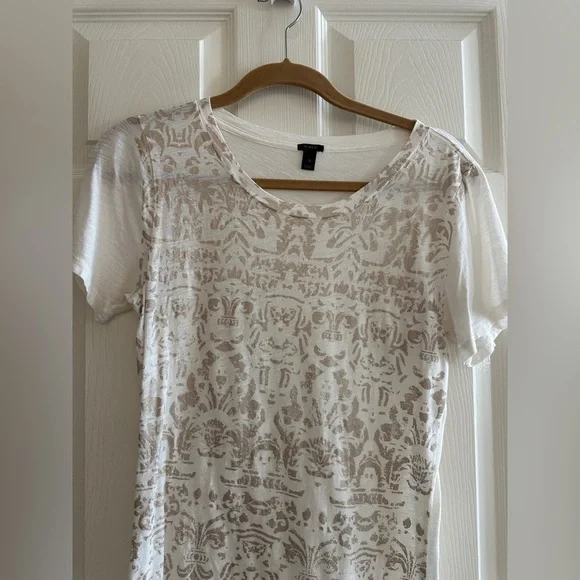 J.Crew Gold & Cream Tissue Graphic Tee