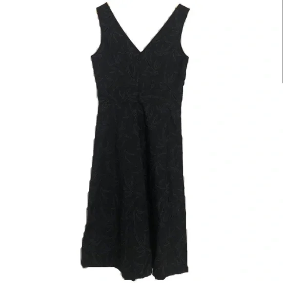 J. Crew Black Petite Embroidery A-line Dress