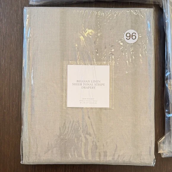 RH x4 Belgian Linen Tonal Stripe Drapery Panel 49x96