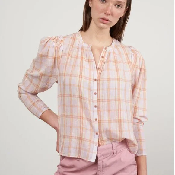 Ulla Johnson Nour High Low Cotton Blouse Pale Lilac 2