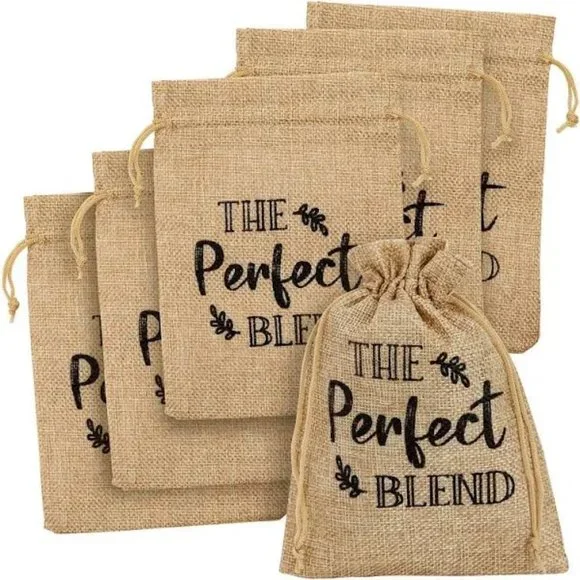Sparkle and Bash 12 Pack Small Burlap Gift Bags with Drawstring
