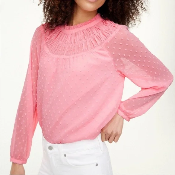J. Crew Pink Textured Blouse