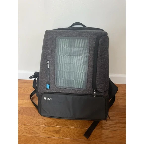 RUK Infinite Solar‎ Pickle Ball Backpack Heather Grey And Black Solar Power