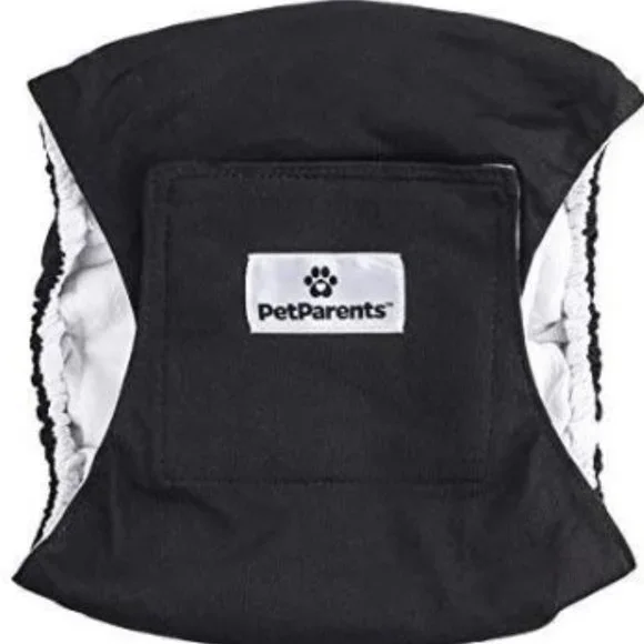 Pet Parents Large Washable Dog Belly Band ( 1 black ) Male Dog Diaper