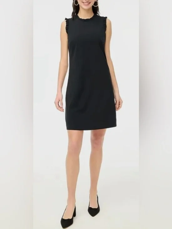 J.Crew Ruffleneck Suiting Dress in black