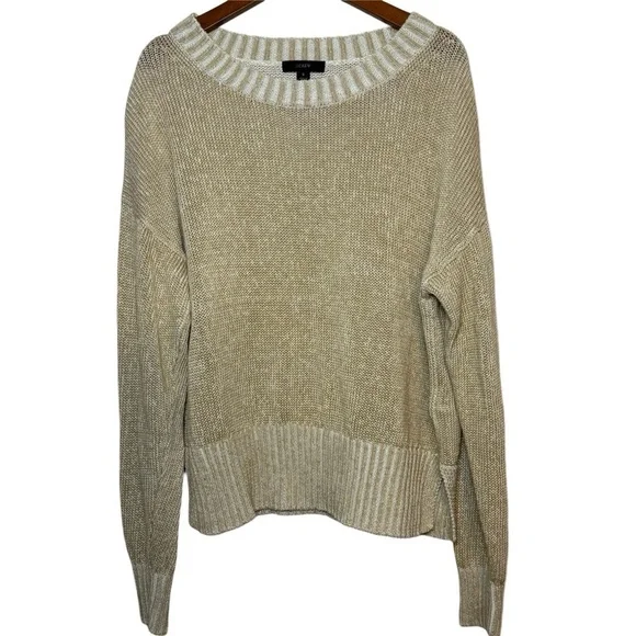 J.Crew Beige Cotton-Linen Blend Sweater Size S