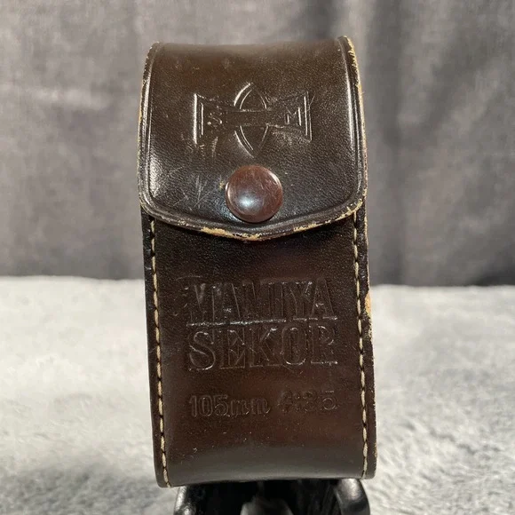 Vintage Mamiya Sekor Leather Case 105mm f:3.5 Lens Original Made In Japan