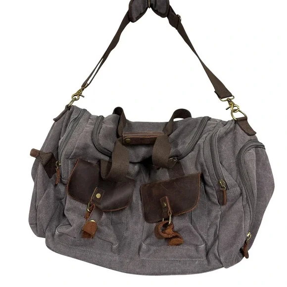 Kemy's Gray Canvas Duffel Bag Mens 20