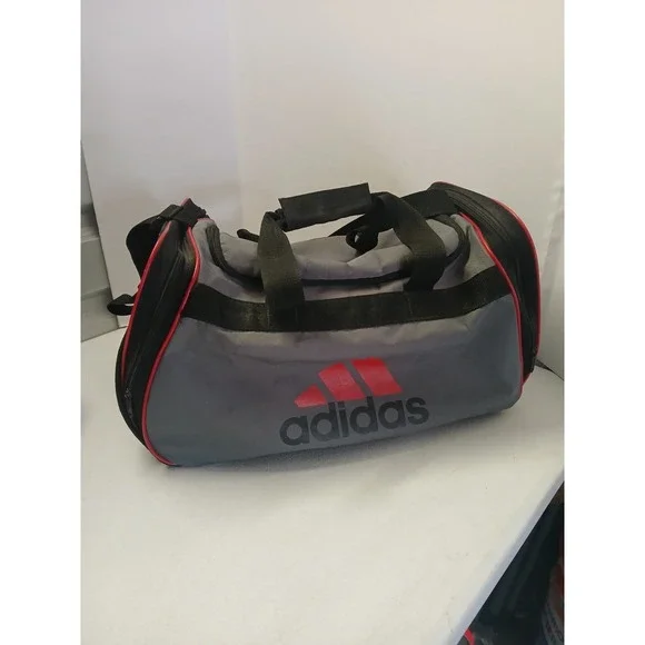 Adidas Duffel Bag Grey Black Red Medium‎ Gym Travel Sports Luggage 20