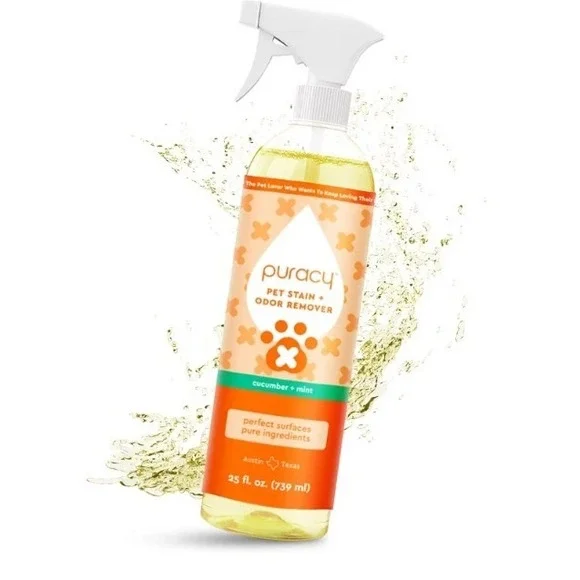 Puracy‎ Pet Stain and Odor Remover Cucumber Mint 25oz Plant Enzyme Spray NEW