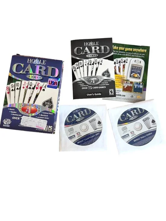 Hoyle Card Games 2007 PC 2 Disc Set 75+ Classics Poker Hearts Spades Blackjack