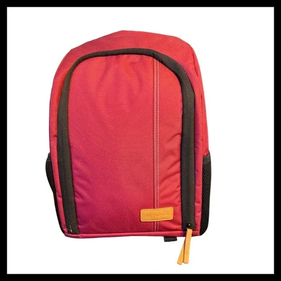 Tarion Red Camera Backpack Bag Padded Compartments Water Resistant Outdoor Use