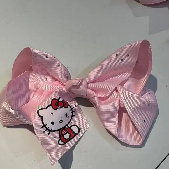 1006-Light Pink Hello Kitty Hair Bow Alligator Clip