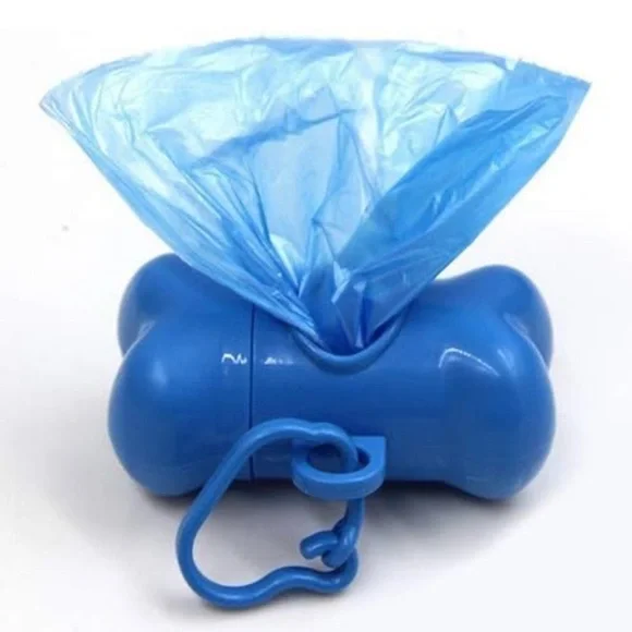 “Bone Dog Poo Dispenser” Disposable Pet Puppy Paw Print Poop Waste Sack Bag Roll
