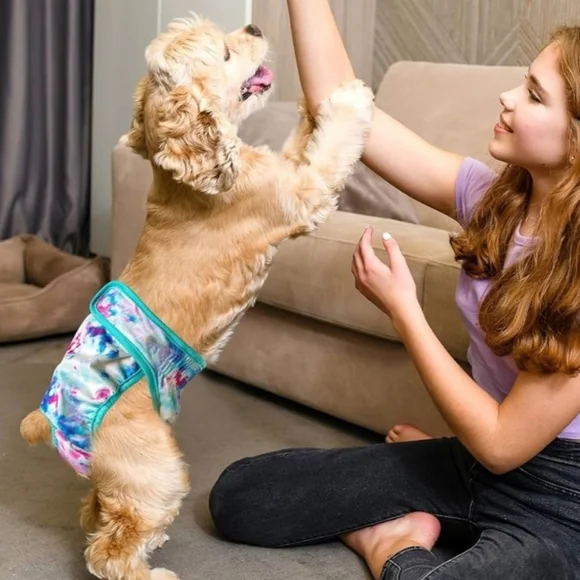 Leekalos Reusable Washable Dog Diapers Female (3 Pack) - Highly Absorbent SMALL