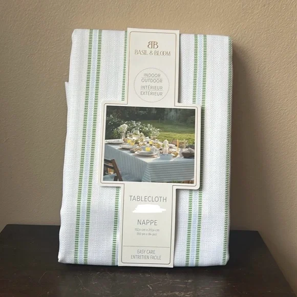 New Striped Tablecloth Green White St Patrick’s Day Irish 60”x84”