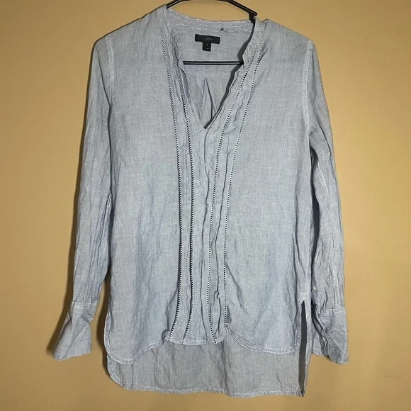 J. Crew Striped Blue and White Top size 2