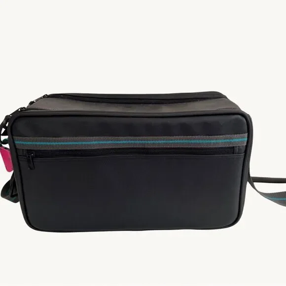 Vintage Camera Bag Black Camcorder Case Travel Storage Padded Dividers Retr