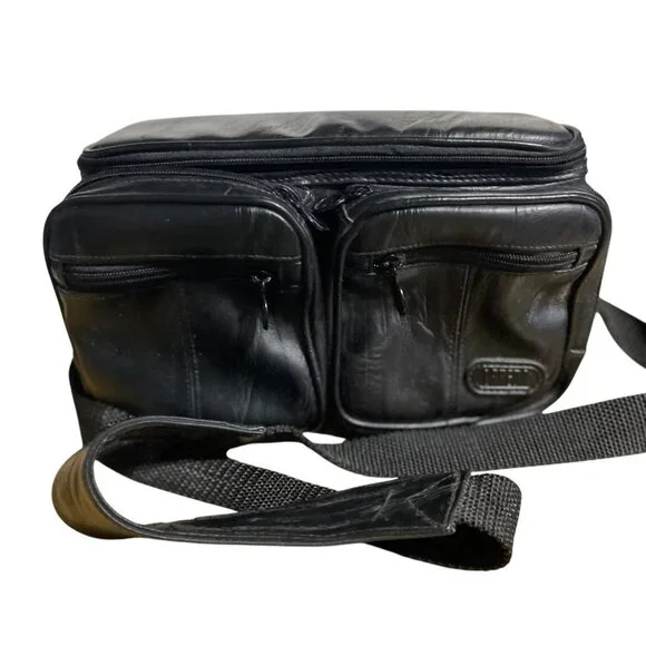 Royal Laredo Faux Leather Dual Pocket Camera Bag With Shoulder Strap Vintage 90s