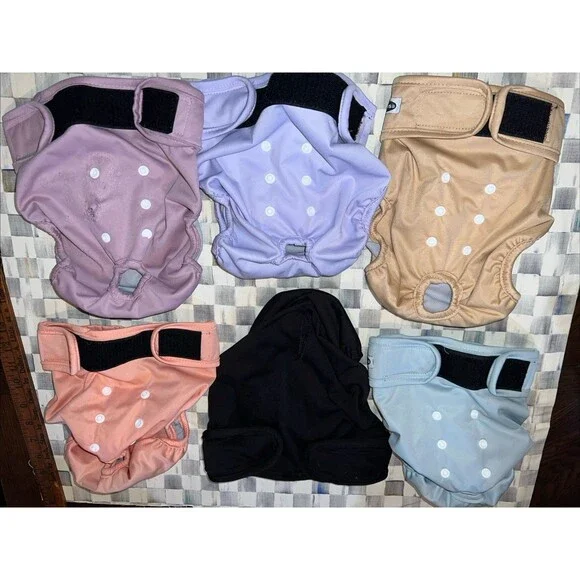 Large Female Dog Diapers - Reusable Doggie Diapers Heat Cycle Washable 6